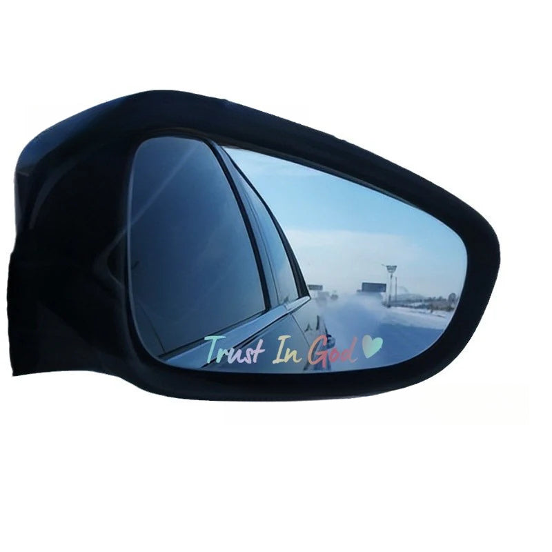 Faith Car Mirror Decal – Trust in God Sticker for Women Drivers | Inspirational Rearview Accessory