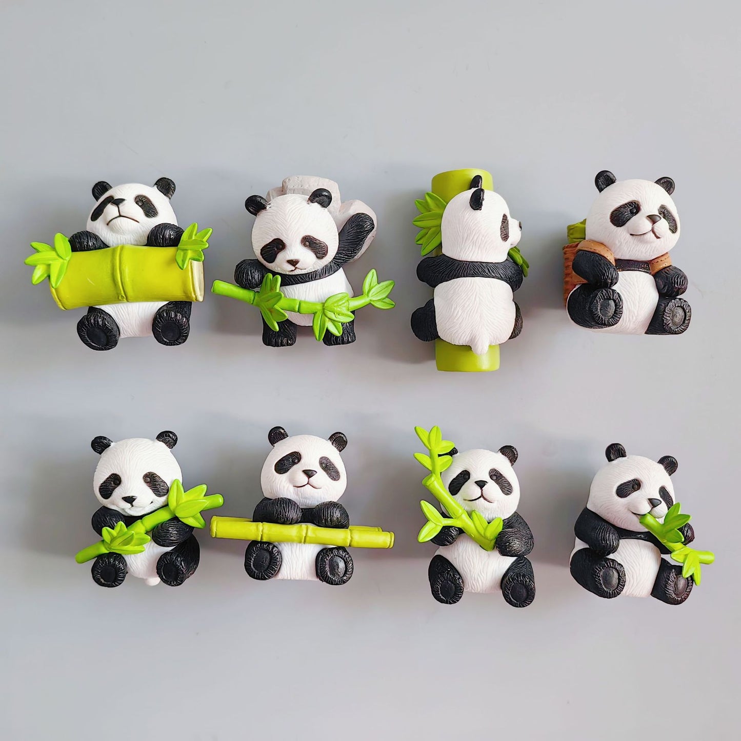 Refrigerator Magnet - 3D Realistic Panda Fridge Sticker, Cute Animal Decor for Kitchen Home, Funny Cartoon Gift for Friends (8PCS)