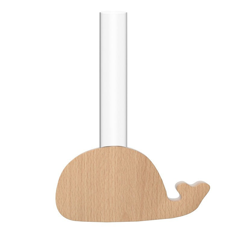 Wooden Fridge Magnet Vase | Magnetic Test Tube Design + Wall Hanging Hydroponics | Creative Home Decor | Aesthetic Ins-style Mini Vase for Plant Lovers