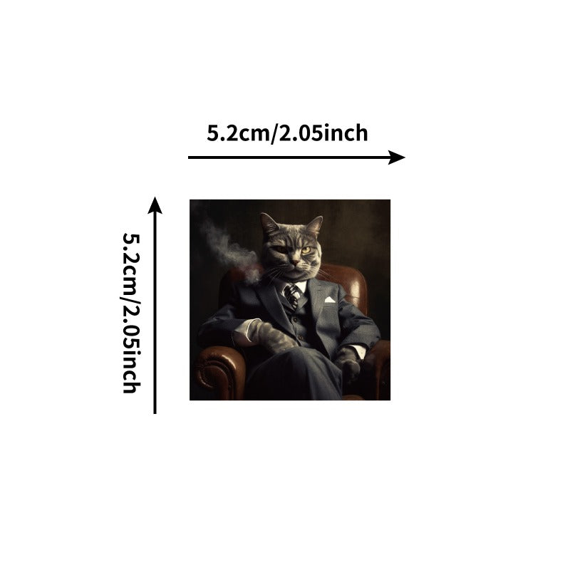 Cat Stickers】50PCS Funny Realistic Cat Head Waterproof Decals | DIY Laptop Cup Decor | Unique & Quirky Gift Idea