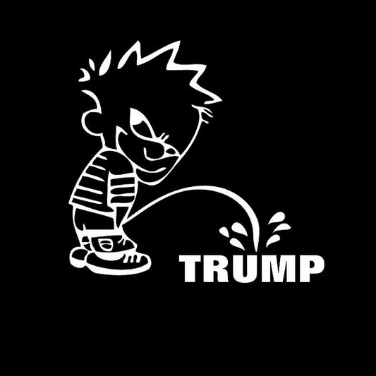 Funny Trump Peeing Vinyl Sticker – Political Humor Car Decal, Anti-Liberal Gag Gift, Waterproof,5.4x5.1inches