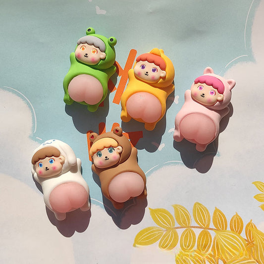 Cute Stress Relief Butt-Squishy Fridge Magnet | 3D Resin Funny Toy | Creative Anti-Stress Decor