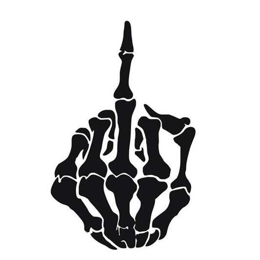Skeleton Finger Car Decal – Reflective Vinyl Sticker for Cars, Laptops, and More – Durable, Weatherproof, and Easy to Apply
