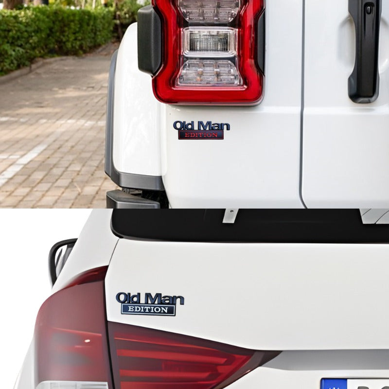 Car Metal “Old Man Edition” Emblem Badge Sticker – Trendy Custom Style, Durable 3D Metal Finish