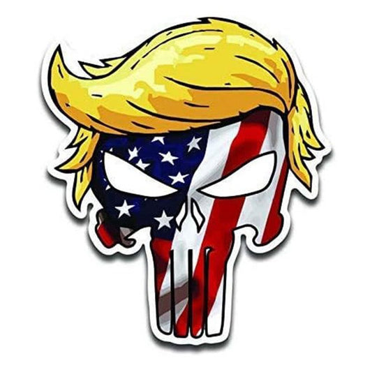 Car Decal – Skull with USA Flag | Weather‑Resistant, Unique Style, Bold Statement