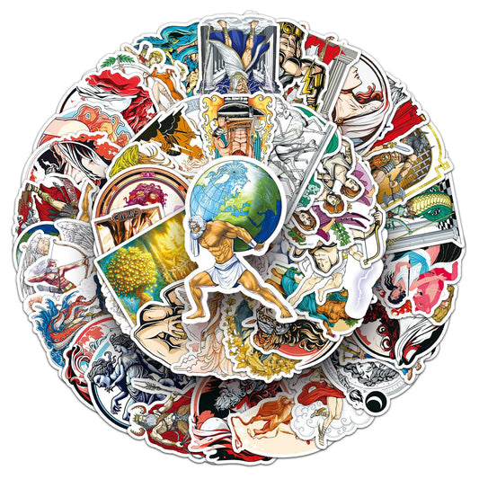 Greek Mythology Sticker Pack – Vintage Graffiti Style, Personalized Decoration, Evoke Mythical Emotions