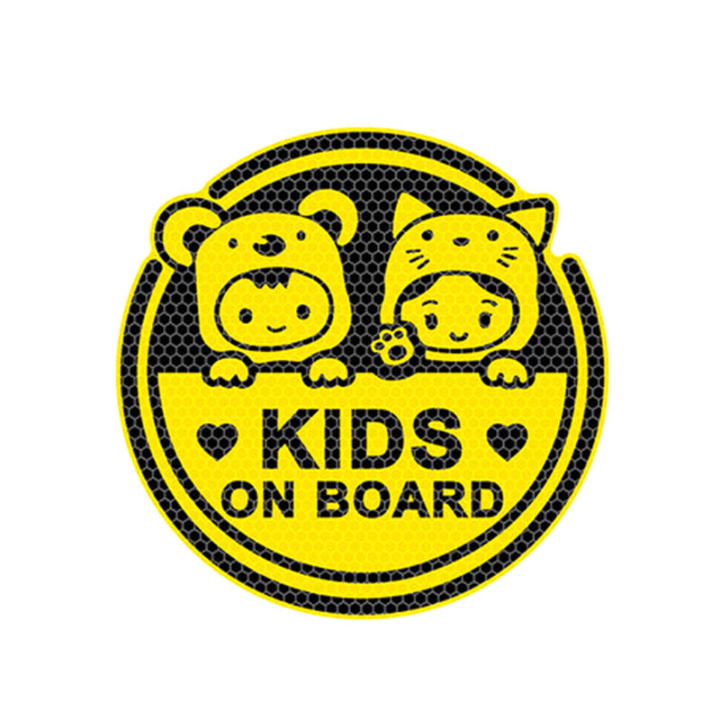 Cute Baby On Board Reflective Sticker – Adorable Car Window Warning Decal for Child Safety