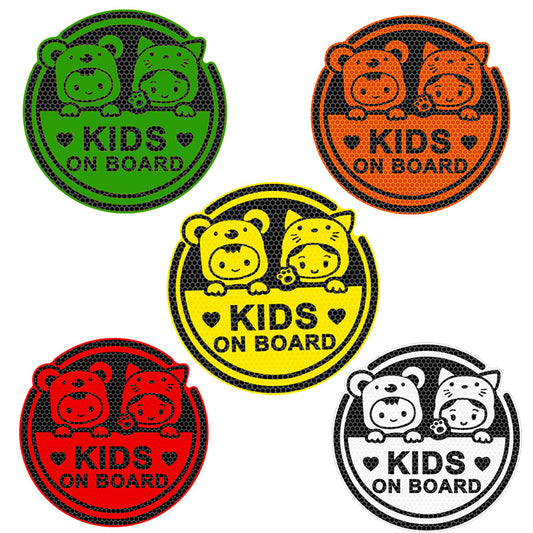 Cute Baby On Board Reflective Sticker – Adorable Car Window Warning Decal for Child Safety