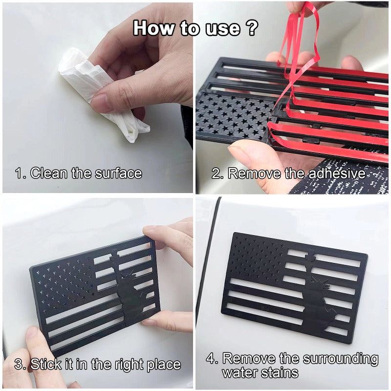 Car Decal – 3D Hollow American Flag Side Badge • Personalized Truck & Car Emblem, Patriotic Pride