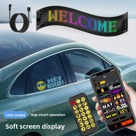 Flexible LED Car Display | Wireless App Control | Customizable Messaging | Drive with Innovation
