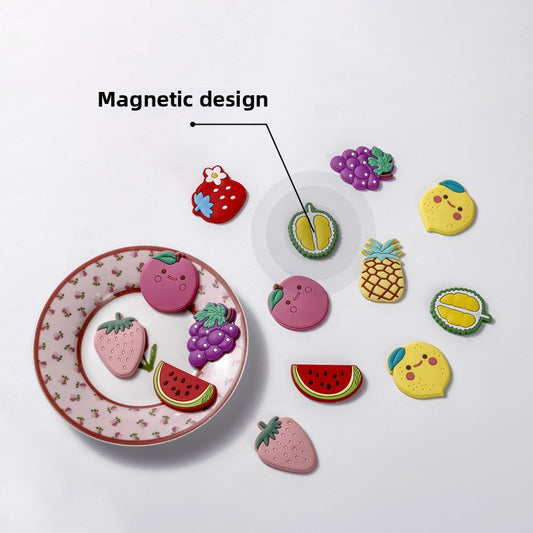 Soft Magnetic Fridge Stickers - Strong Cartoon Fruit PVC Refrigerator Magnets, Creative Home Decor, Cute Gift Choice